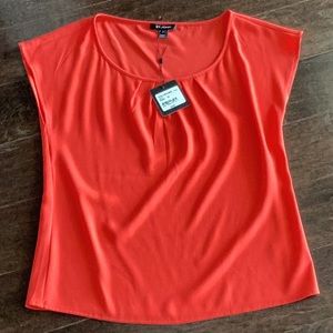 NWT St John Blouse in color Flame, size medium